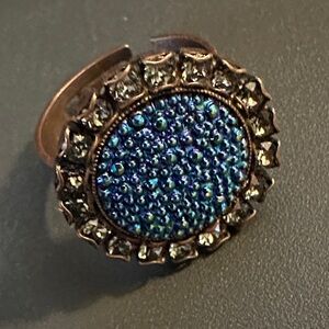 Sabika Blue Crystal Cluster Fashion Ring
